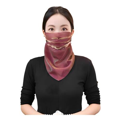 炫彩面纱女面罩围脖一体防晒三角巾轻薄口罩遮全脸透气脸罩小丝巾