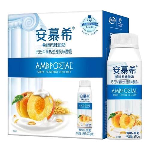 伊利安慕希黄桃草莓燕麦奶200g*10瓶学生营养酸奶rxw