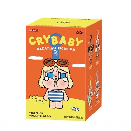 壹号泡泡玛特CRYBABY哭娃 Vacation Mode On系列搪胶毛绒挂件盲盒