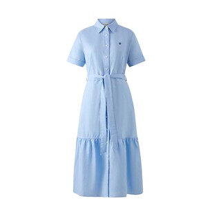 新款 裙子25夏季 Eland衣恋连衣裙女本布腰带收腰长款 淡人 亚麻