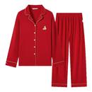 TeenieWeenie红色本命年男女睡衣结婚新婚情侣套装 家居服 棉莫长袖