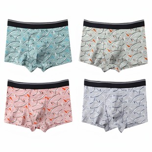 头青年10A抗菌裆四角裤 浪莎男士 平角裤 男生纯棉短裤 衩送男友 内裤