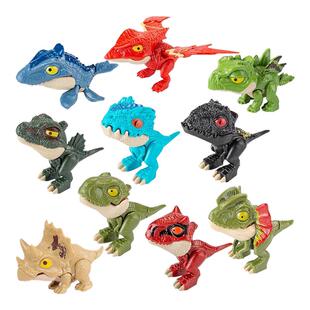 侏罗纪咬手指恐龙套装儿童趣味互动仿真动物玩偶小男孩过家家玩具