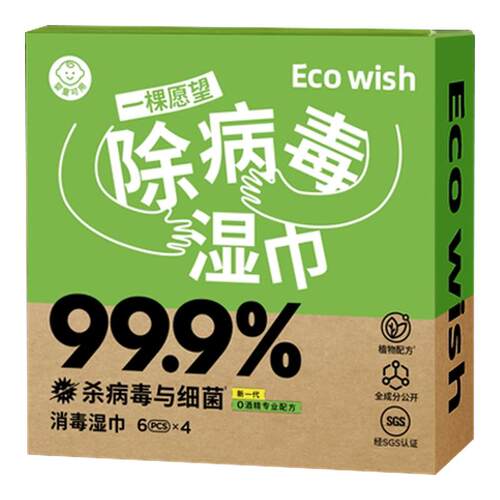 ecowish除病毒湿巾便携装