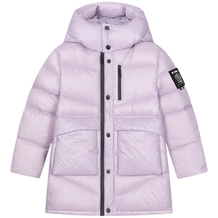 水孩儿儿童羽绒服三防秋冬装男童中长款女童鸭绒亲子工装风外套