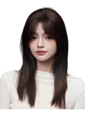 瑞贝卡甜心进口瑞士网刘海假发片头顶增发量蓬松真发高颅顶假发片