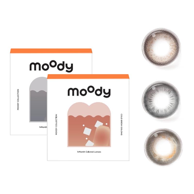 moody美瞳月抛2片装小直径隐形眼镜旗舰店官方正品冷泡乌龙茶图片