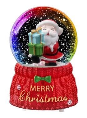 圣诞老人水晶球节日装饰品桌面音乐八音盒收藏摆件女孩圣诞节礼物