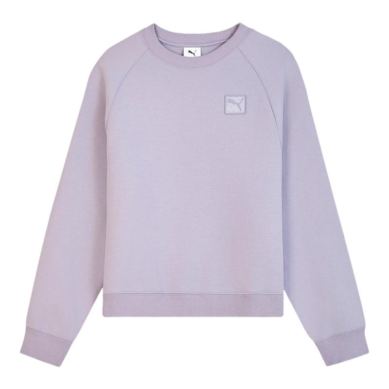 PUMA彪马卫衣女子冬季新款休闲运动针织宽松圆领套头衫 635712-64