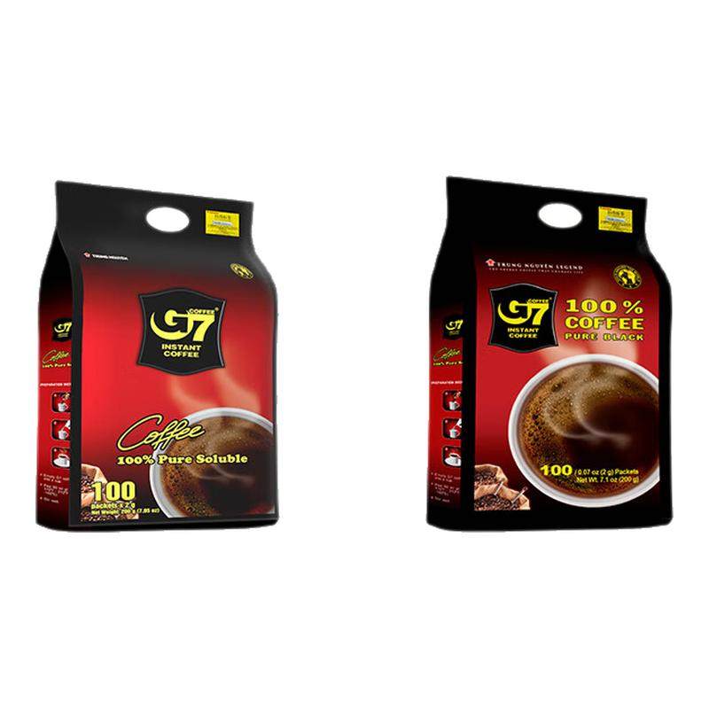 中原G7速溶黑咖啡粉200g*1袋上班族早餐饮品休闲分享装办公室,咖啡/麦片/冲饮,速溶咖啡,淘宝优惠券,粉丝福利购,淘宝优惠卷