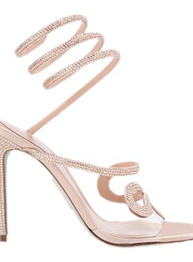 【新年折扣】RENE CAOVILLA MORGANA系列细跟水钻女士凉鞋