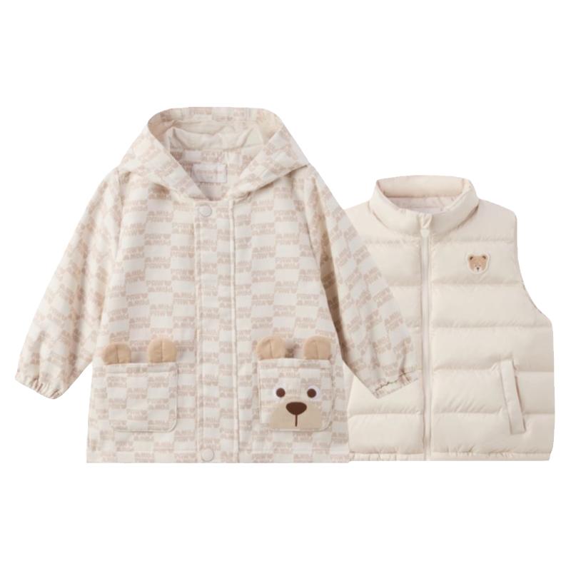【一衣三穿】PawinPaw卡通小熊童装秋冬男女宝宝穿羽绒服