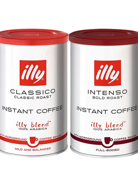 illy意利冻干速溶黑咖啡粉95g原装进口中度烘焙无蔗糖添加美式