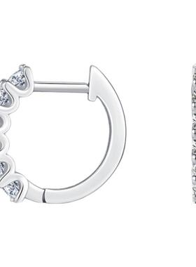 MODIAN摩典莫桑钻耳扣女S925纯银轻奢高级感ins百搭超闪镶钻耳圈