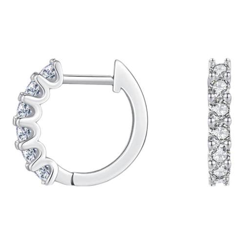 摩典925纯银轻奢高级感镶钻耳圈