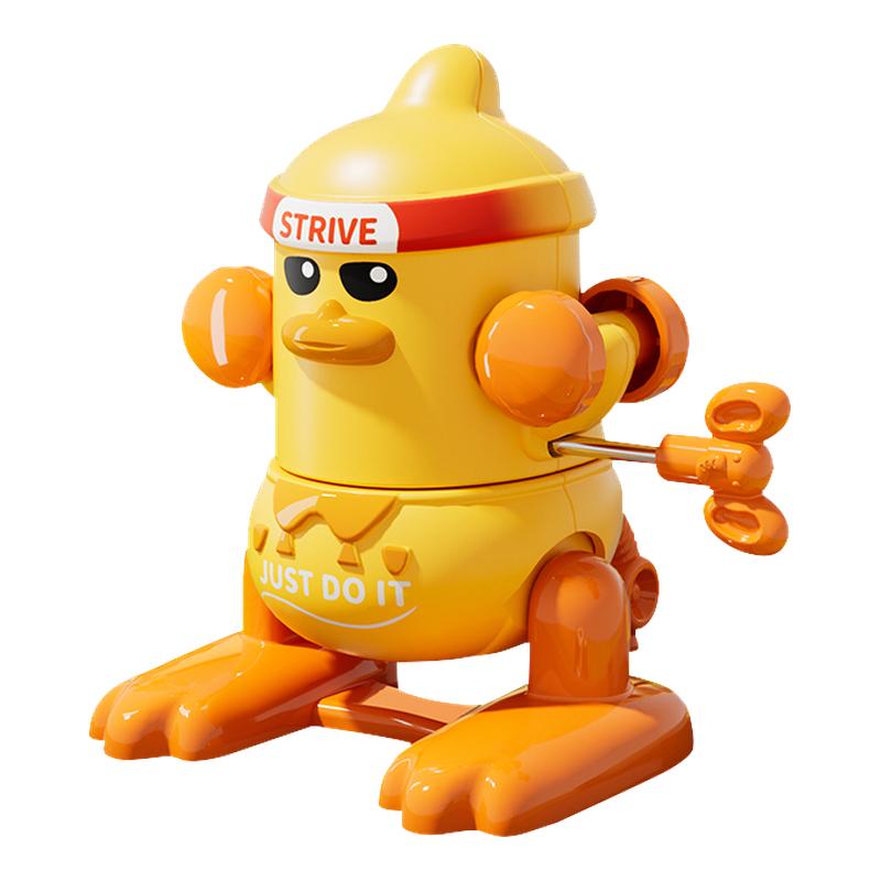 后空翻奋斗鸭发条上链条玩具益智男女孩翻跟斗卡通可爱小动物摆件