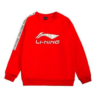 李宁儿童新年战袍男童马年新年款加绒保暖圆领套头卫衣过年拜年服
