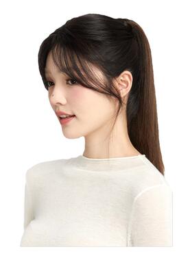 瑞贝卡八字刘海假发片女蓬松自然假刘海高颅顶修饰脸型头顶补发片