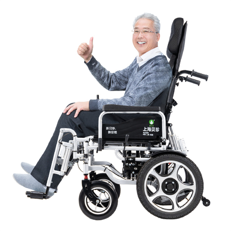 上海贝珍电动轮椅智能全自动折叠可躺锂电池残疾老年人代步车6402