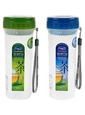 乐扣乐扣水杯PP安全环保材质塑料杯带滤网茶杯密封防漏杯子600ml