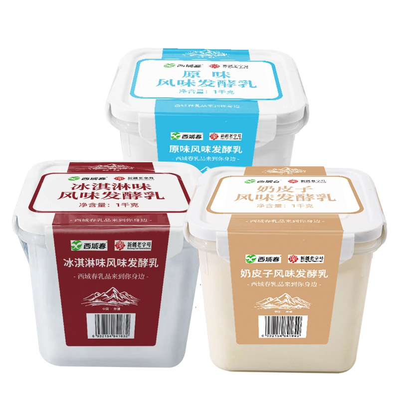新疆西域春桶装酸奶2斤X2桶 - 实物图
