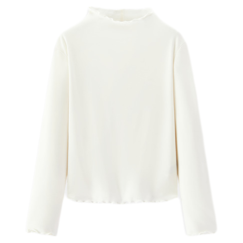 森马半高领发热抓绒长袖T恤女