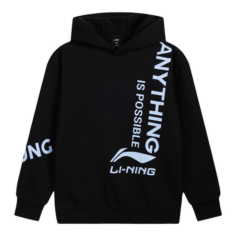 李宁男童卫衣保暖日常款连帽套头