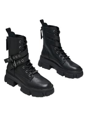 [周也同款]Steve Madden思美登TRACTION机车风增高厚底马丁靴短靴