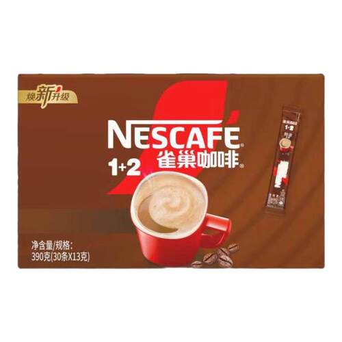 雀巢咖啡特浓速溶咖啡粉30条盒装三合一低糖学生工作提神冲调饮品