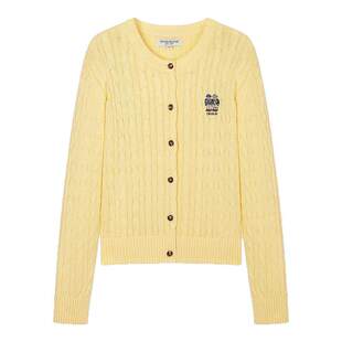 TeenieWeenie小熊春针织开衫 桑蚕丝 外套多巴胺上衣女 棉