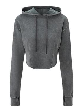 MOUSSY 春季新品简约风小个子短款卷边连帽卫衣010HAL90-2741