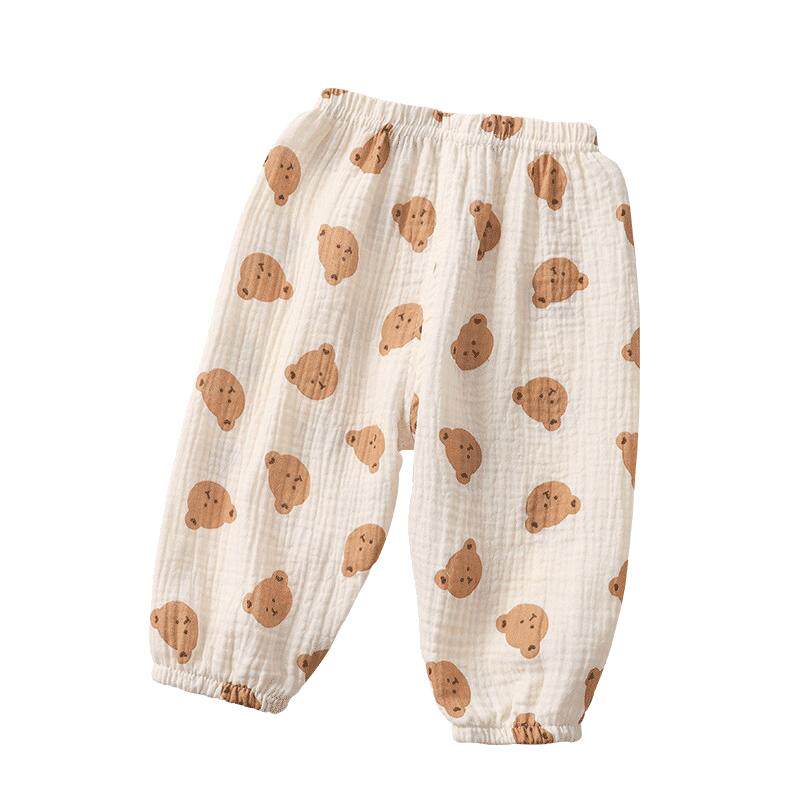 儿童纱布防蚊裤婴幼儿纯棉裤子男女灯笼裤宝宝夏季薄款透气长裤