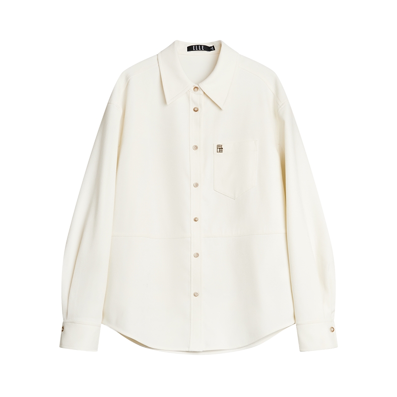 ELLE法式设计感磨毛极简衬衫