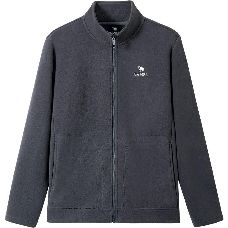 骆驼男装摇粒绒外套男秋冬季2025新款抗静电高克重保暖立领抓绒衣