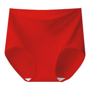 新款 芬腾本命年内裤 女高腰收腹A类纯棉10a抗菌裆红色美拉德三角裤