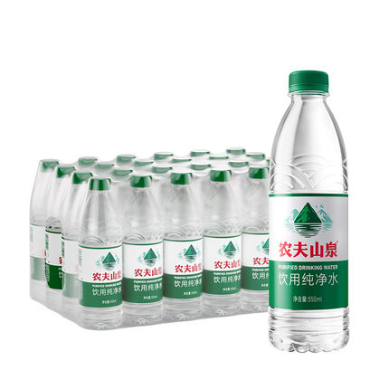 【百亿】农夫山泉饮用纯净水550ml*24瓶装水绿瓶有点甜