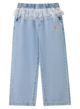【全棉】PawinPaw卡通小熊童装26年新款女童儿童宽松牛仔裤休闲裤
