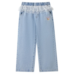 26年新款 全棉 PawinPaw卡通小熊童装 休闲裤 女童儿童宽松牛仔裤