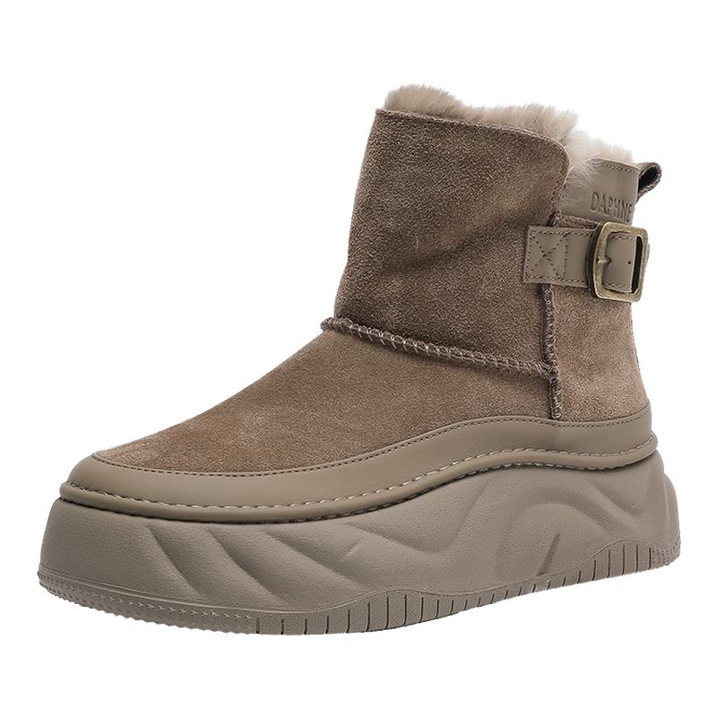 达芙妮雪地靴女2025秋冬新款女靴加绒加厚防寒保暖厚底短靴女棉鞋
