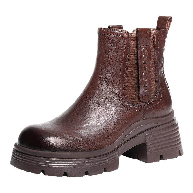 百丽女鞋加绒保暖真皮切尔西靴子女冬款棉鞋厚底烟筒短靴F2K1DDD5,女鞋,切尔西靴,淘宝优惠券,粉丝福利购,淘宝优惠卷