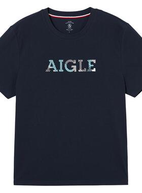 AIGLE艾高夏季款经典柔软舒适户外圆领短袖T恤男女士可穿上衣BC40