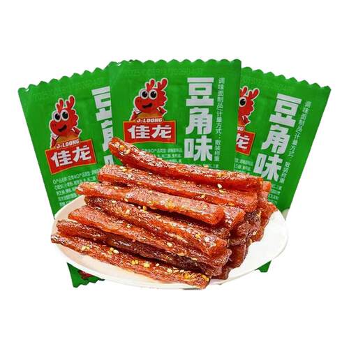 佳龙豆角味糯辣条素牛筋30g麻辣辣条休闲面筋儿时怀旧零食小吃