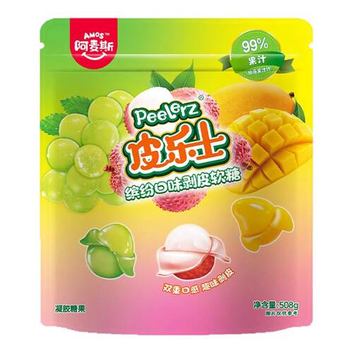阿麦斯缤纷口味剥皮软糖508g