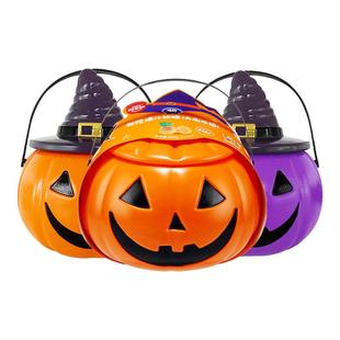 阿麦斯万圣节南瓜灯4D爆浆果汁软糖剥皮糖儿童节庆礼物南瓜罐零食