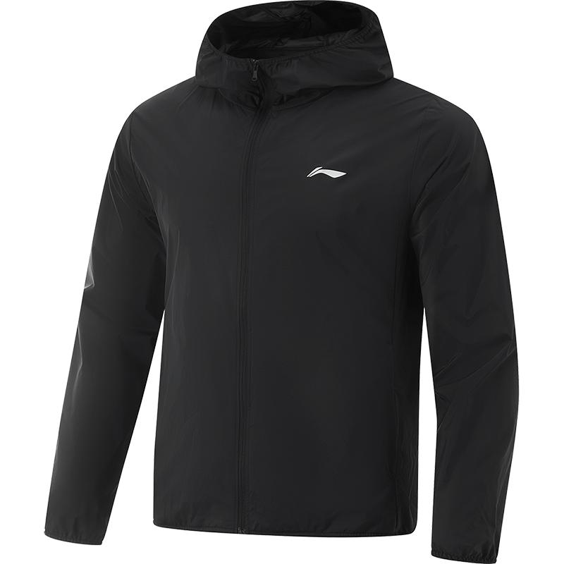 李宁防晒衣男夏季新款户外徒步登山原纱冰丝皮肤衣连帽运动外套