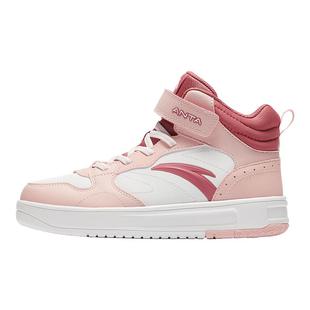 安踏儿童女童板鞋2025冬季新款皮面鞋子高帮休闲鞋童鞋秋冬运动鞋