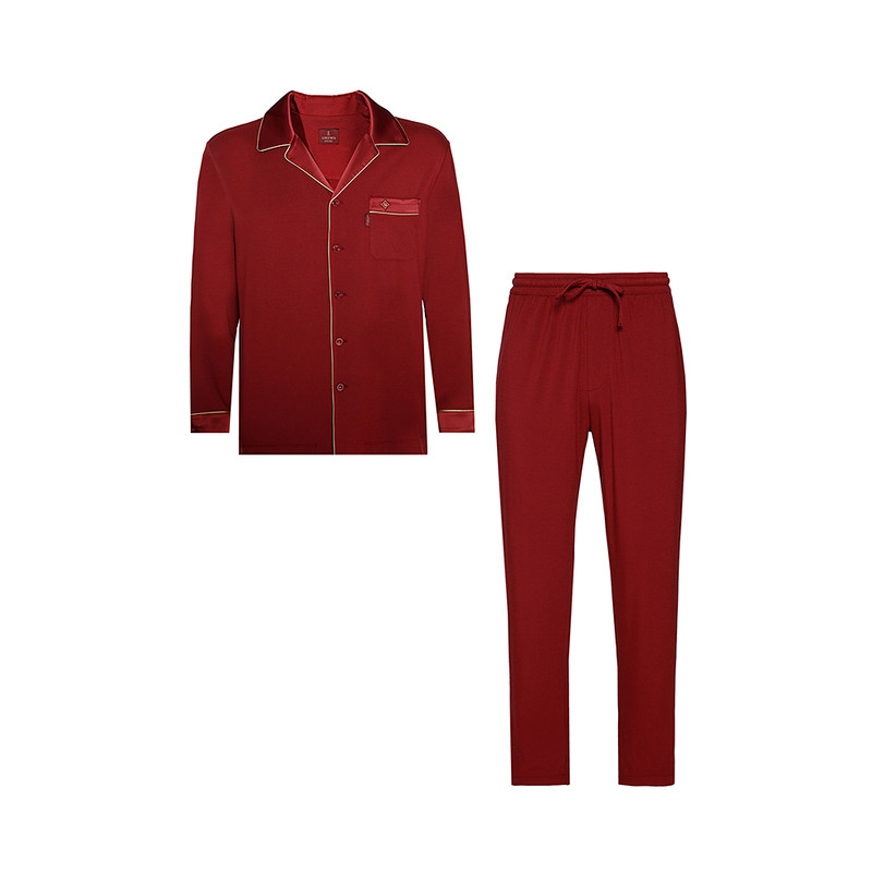 【开运系列】爱慕先生含氨基酸桑蚕丝家居服套装男士本命年红品