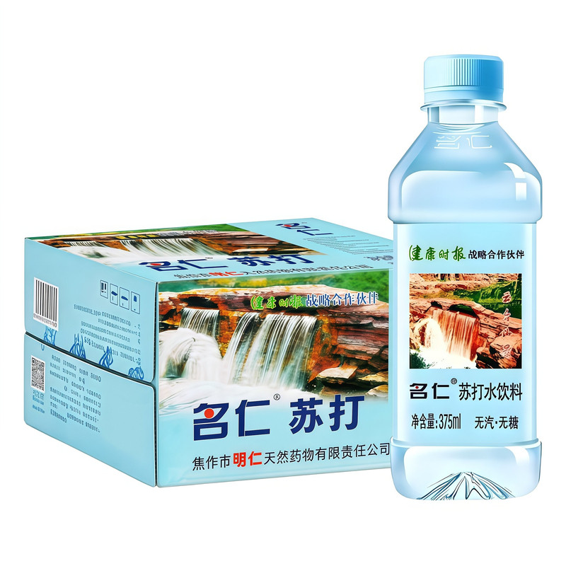 名仁苏打水原味375ml*24瓶整箱