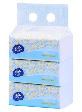 Vinda维达抽纸3包一提礼品装细韧三包3层加厚纸巾办公室纸餐巾纸