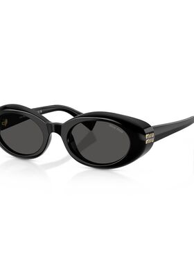 【自营】miu miu缪缪椭圆猫眼太阳镜女黑色小框遮阳墨镜男女B09SF